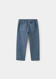Elastic waist cotton trousers — Blue 4