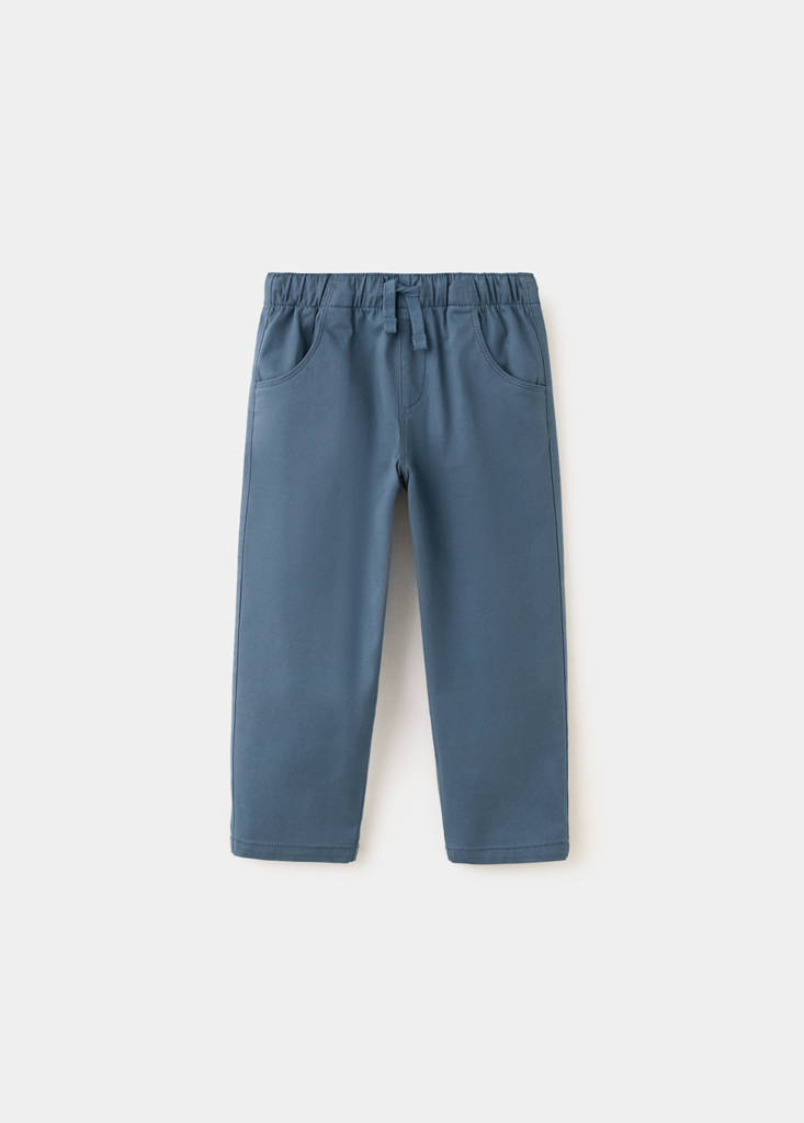 Elastic waist cotton trousers - thumbnail 8