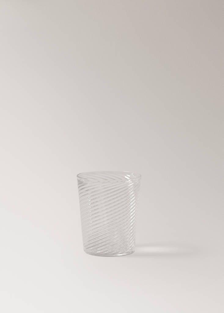Small embossed borosilicate tumbler — Ice Grey