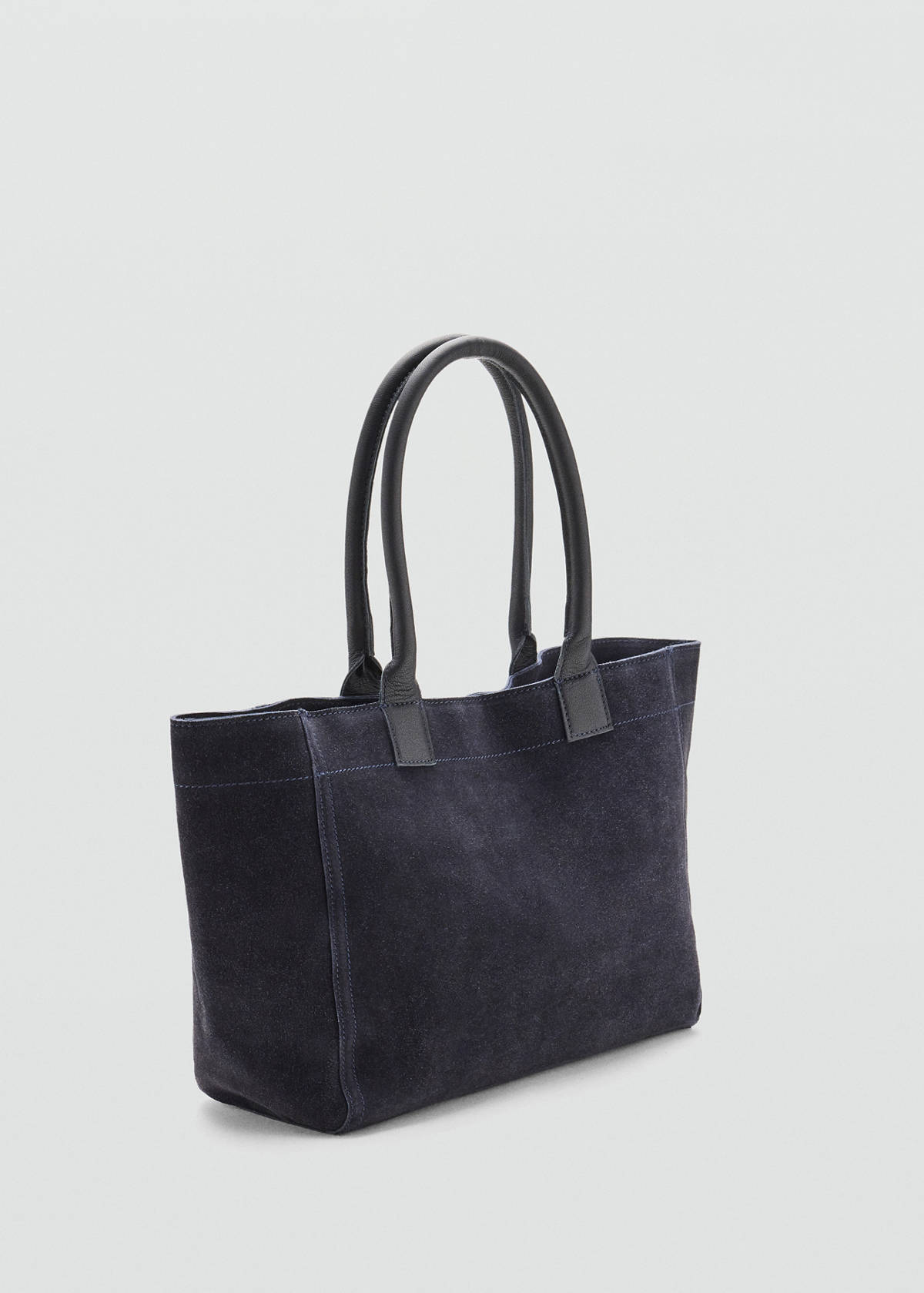 Split-leather tote bag — Navy