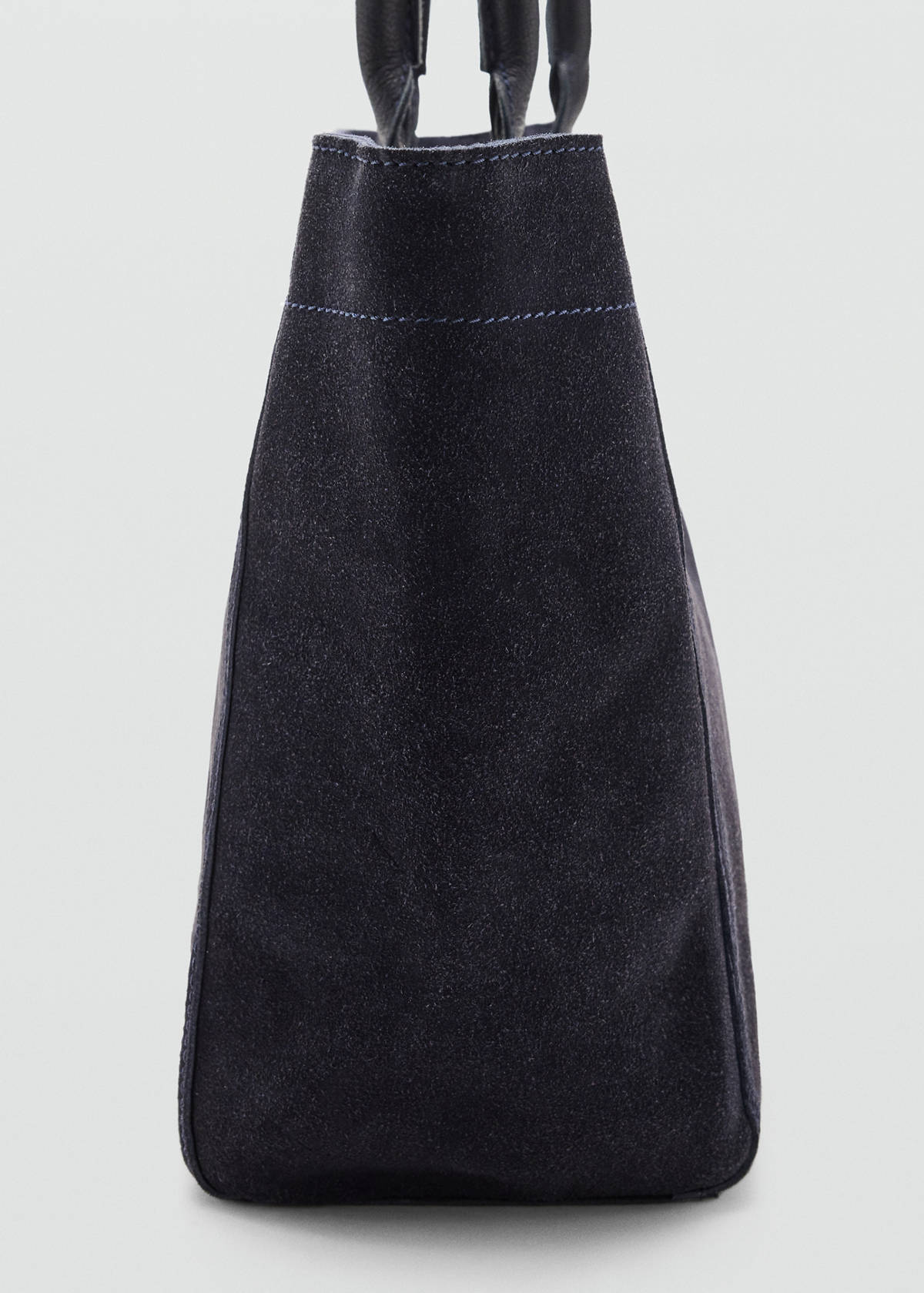 Split-leather tote bag — Navy
