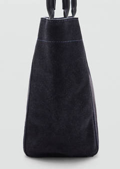 Split-leather tote bag — Navy 4