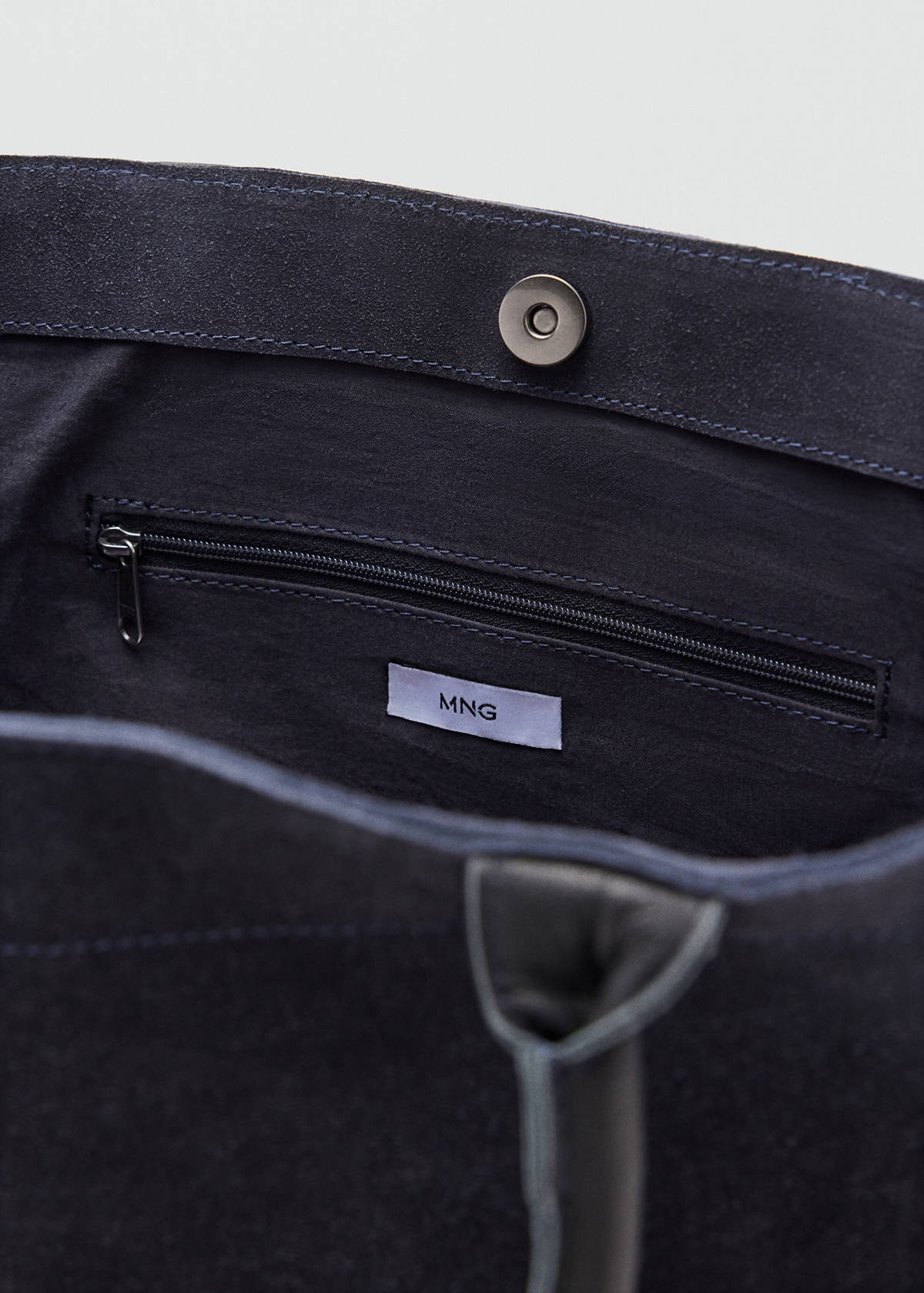 Split-leather tote bag — Navy