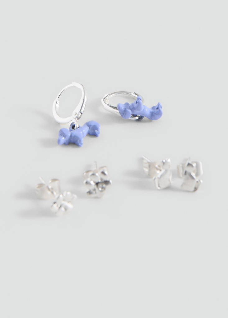 Pack of 3 combined earrings — Silver