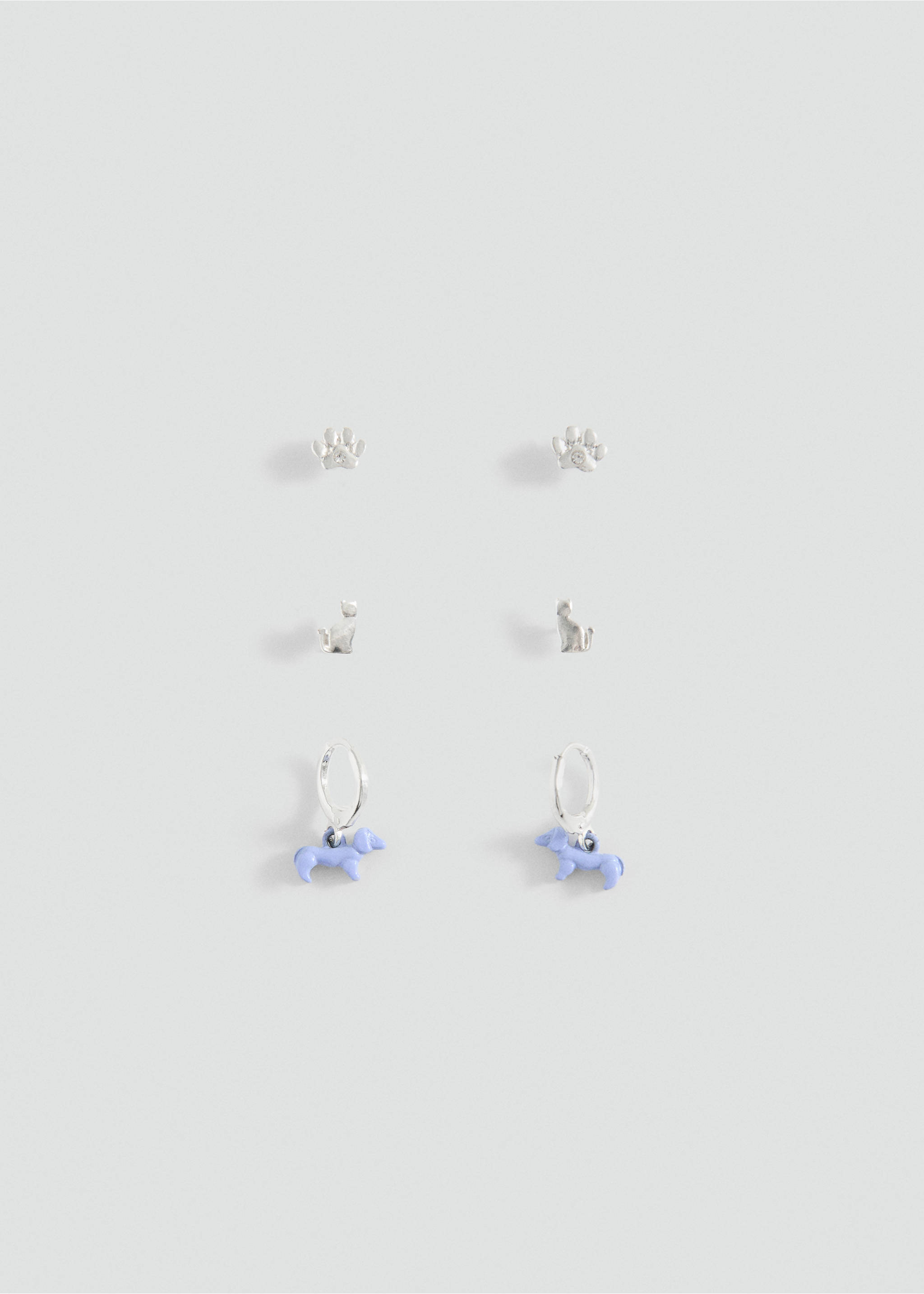 Pack of 3 combined earrings - Article without model, Silver. Ref: 37073881-00.