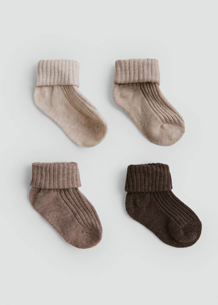 Ribbed socks pack — Sand