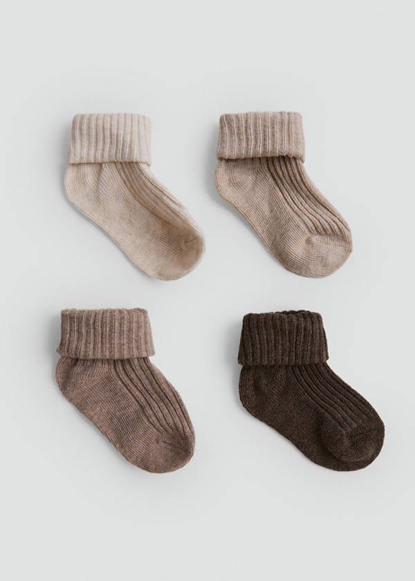 Ribbed socks pack — Sand