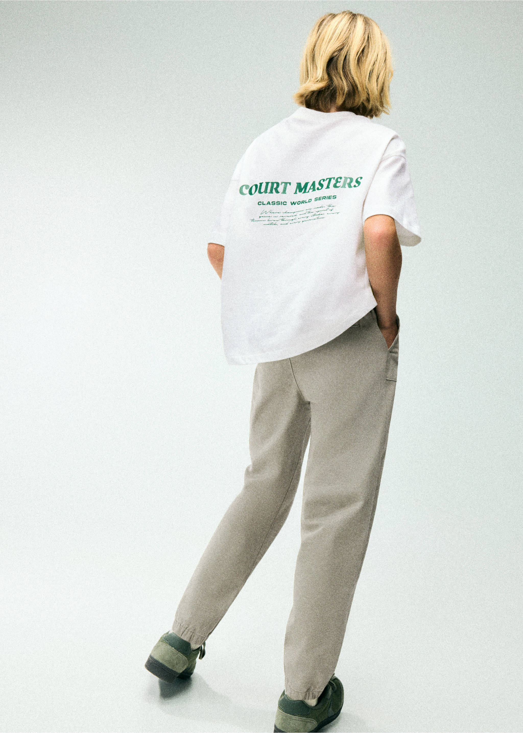 Printed oversize t-shirt - Reverse of the article, White. Ref: 37073886-00.