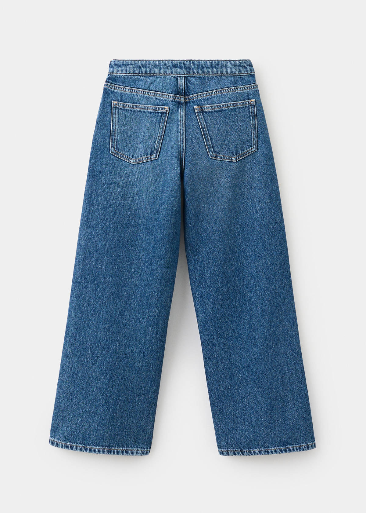 Wide-leg jeans with scarf detail — Dark Blue