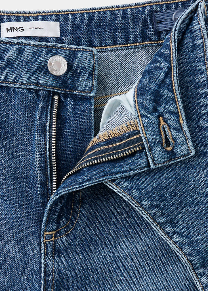 Wide-leg jeans with scarf detail — Dark Blue