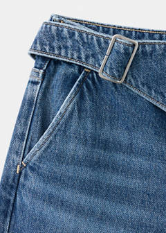 Wide-leg jeans with scarf detail — Dark Blue 5