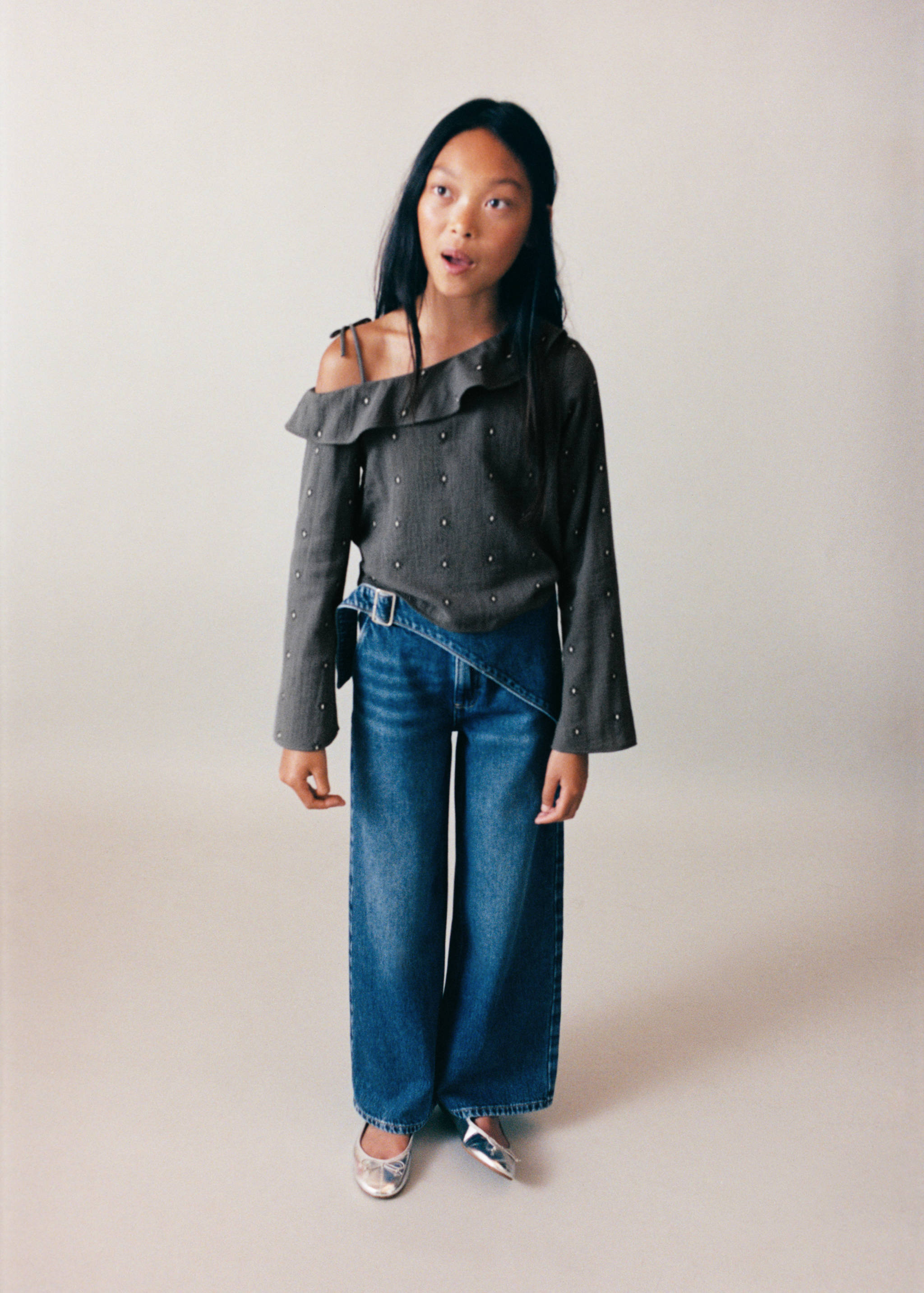Wide-leg jeans with scarf detail - Details of the article 5