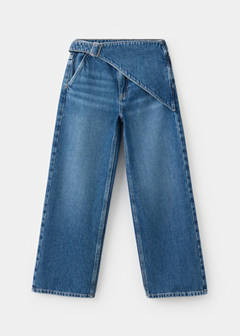 Wide-leg jeans with scarf detail — Dark Blue 2