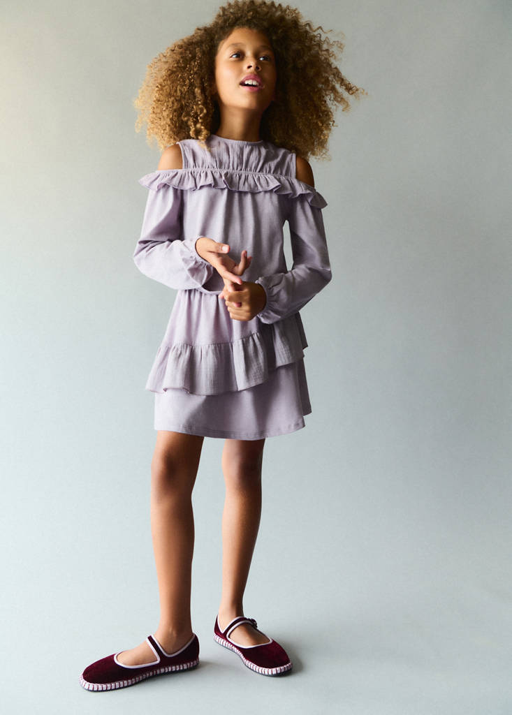 Ruffled cotton skirt — Lilac