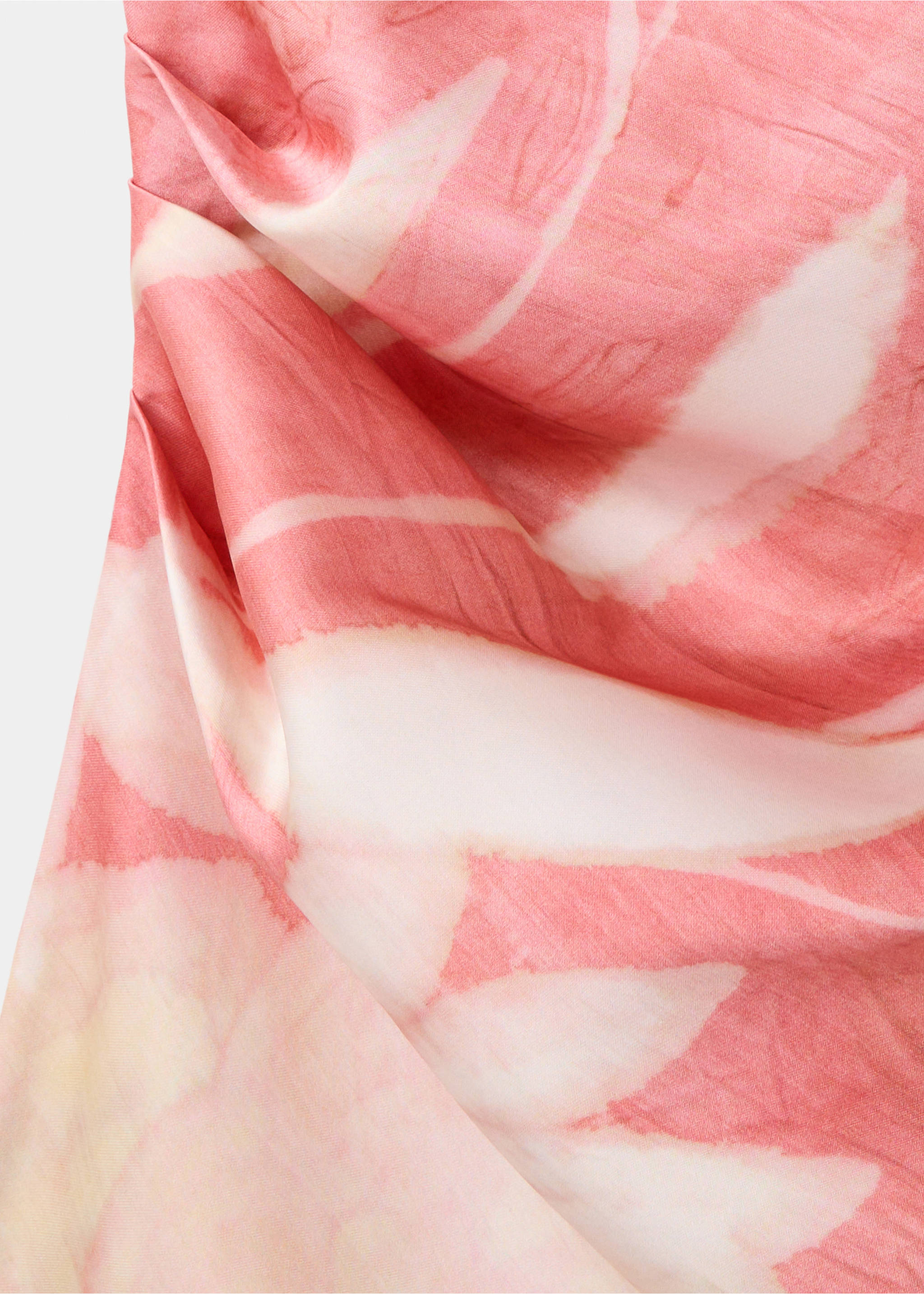 Asymmetrical floral-print dress - Details of the article 8, Pink. Ref: 37073894-00.