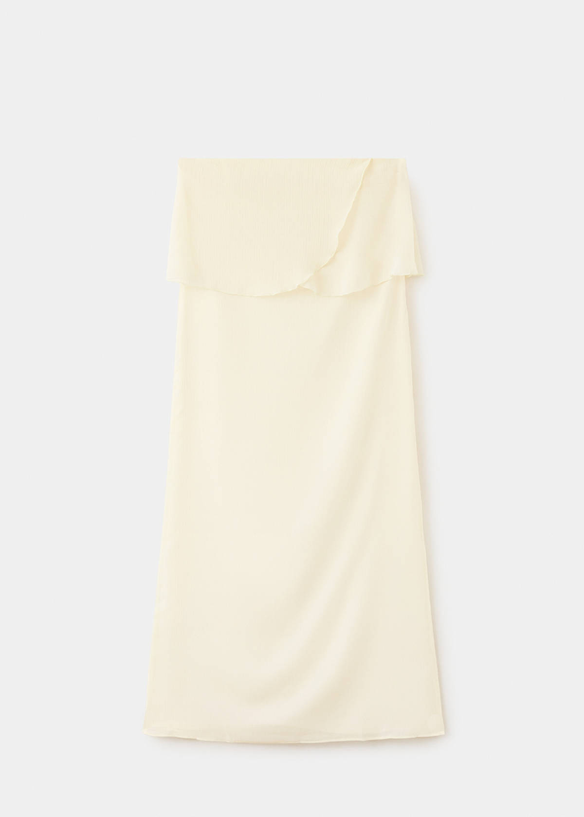 Strapless dress with ruffles — Yellow