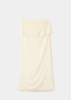 Strapless dress with ruffles — Yellow 6
