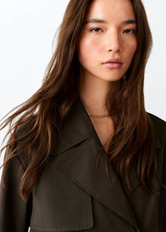 Short double-breasted trench coat — Chocolate 3