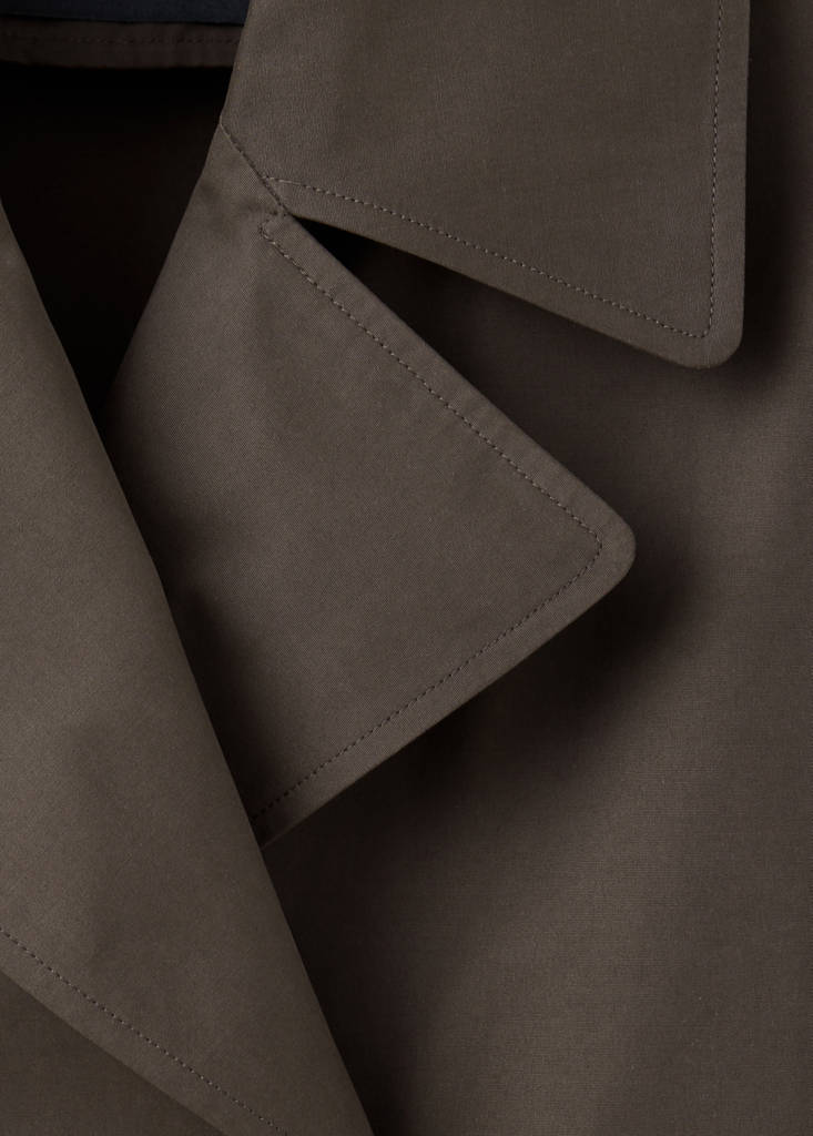 Short double-breasted trench coat — Chocolate