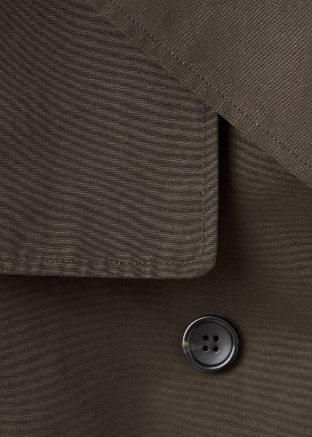 Short double-breasted trench coat — Chocolate