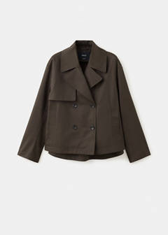 Short double-breasted trench coat — Chocolate 6