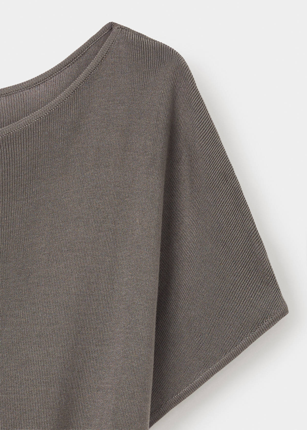 Ruched fine-knit sweater — Medium Brown