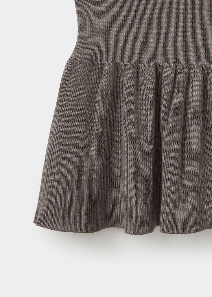 Ruched fine-knit sweater — Medium Brown