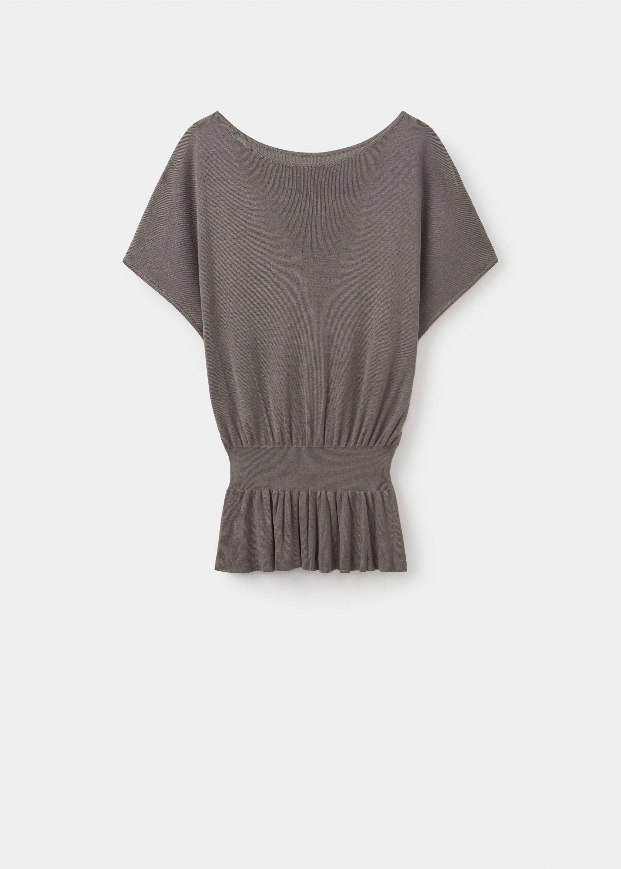 Ruched fine-knit sweater - Article without model, Medium Brown. Ref: 37074068-00.