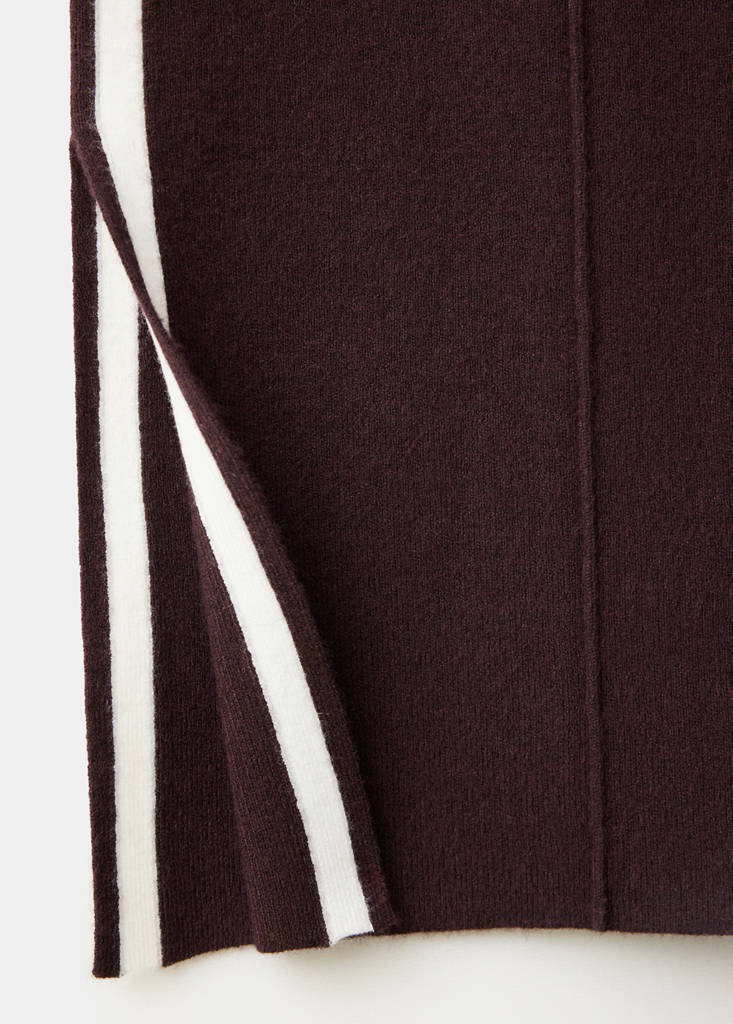 Knitted trousers with contrasting stripes — Chocolate