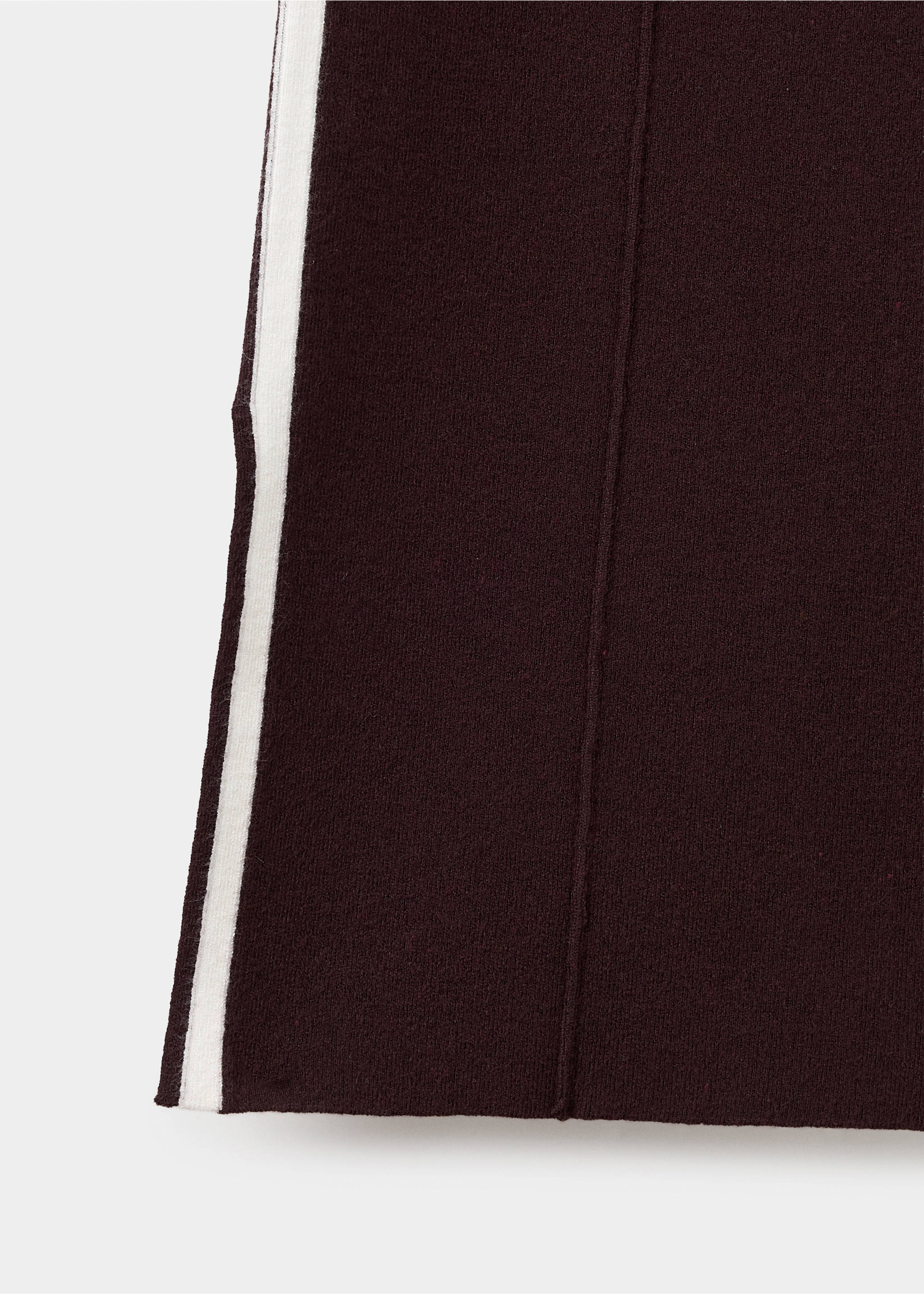 Knitted trousers with contrasting stripes - Details of the article 0, Chocolate. Ref: 37074069-00.