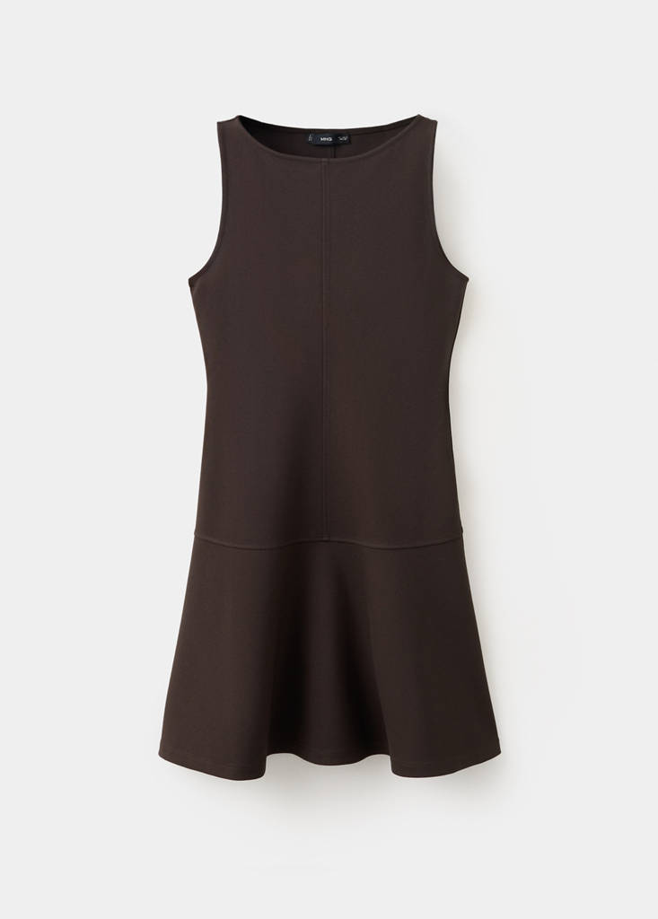 Flared knit dress — Brown