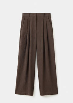 Wide leg fluid trousers — Brown 5