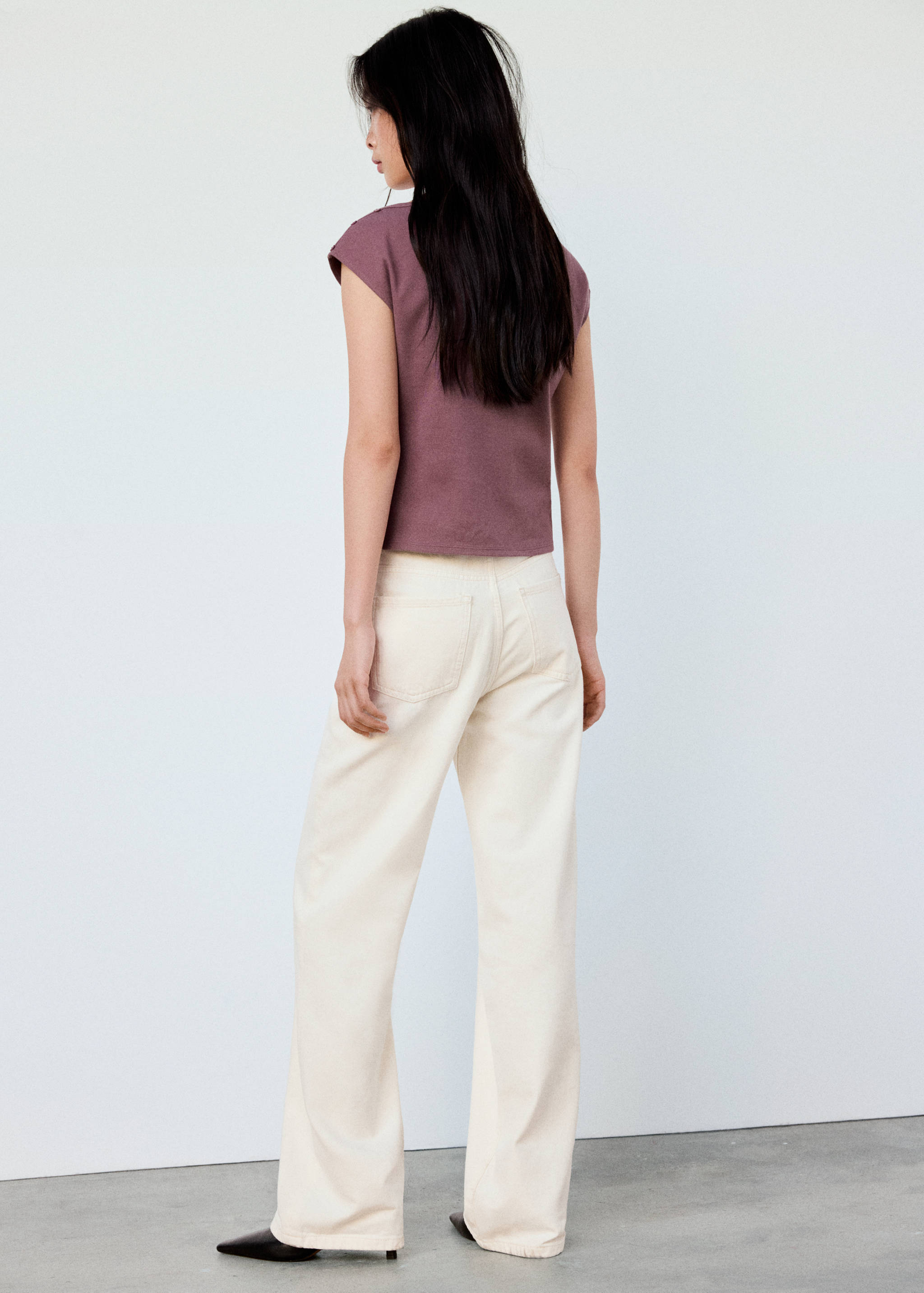 Boat neck top with decorative buttons - Reverse of the article