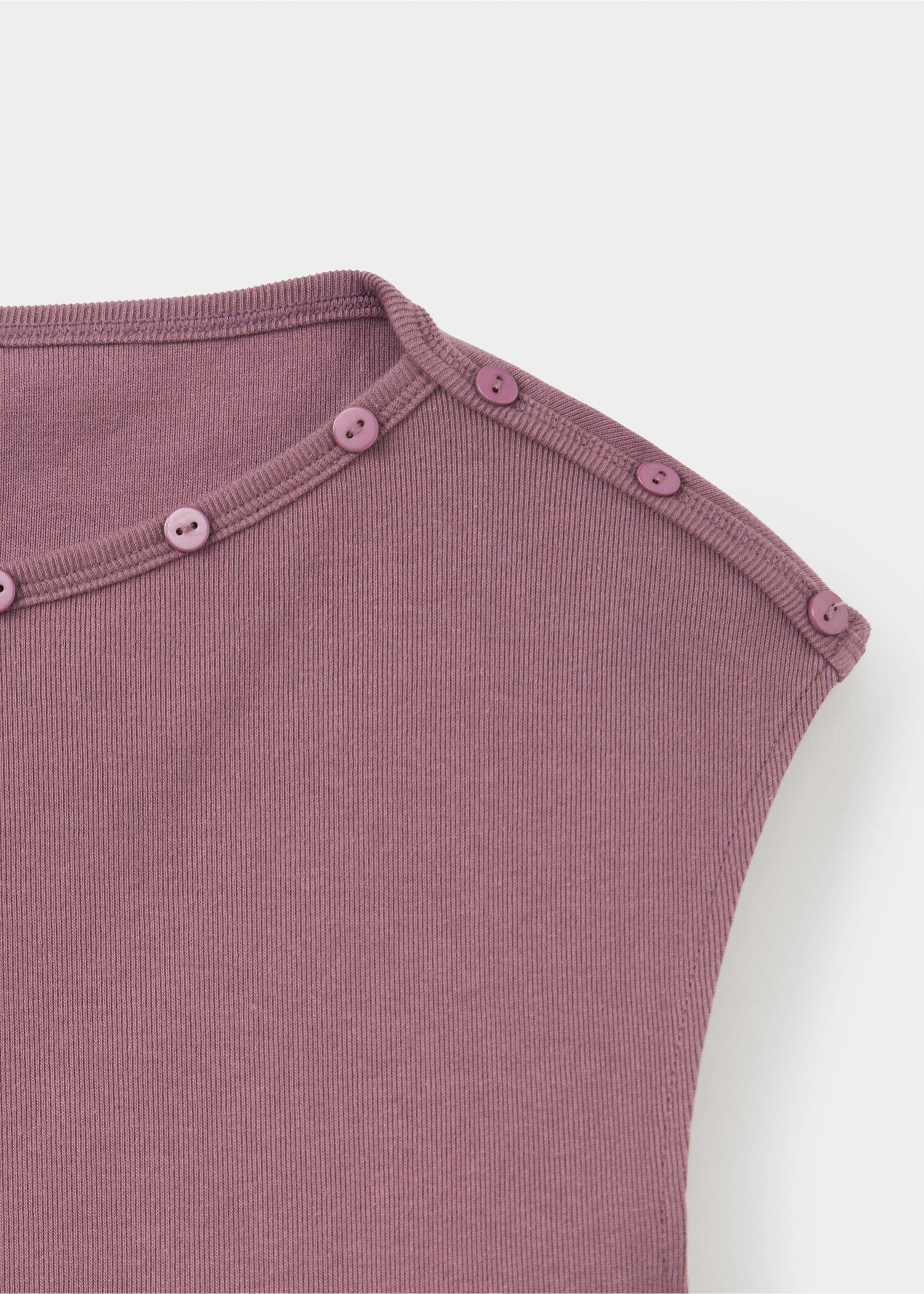 Boat neck top with decorative buttons - Details of the article 8, Light/Pastel Purple. Ref: 37074072-00.