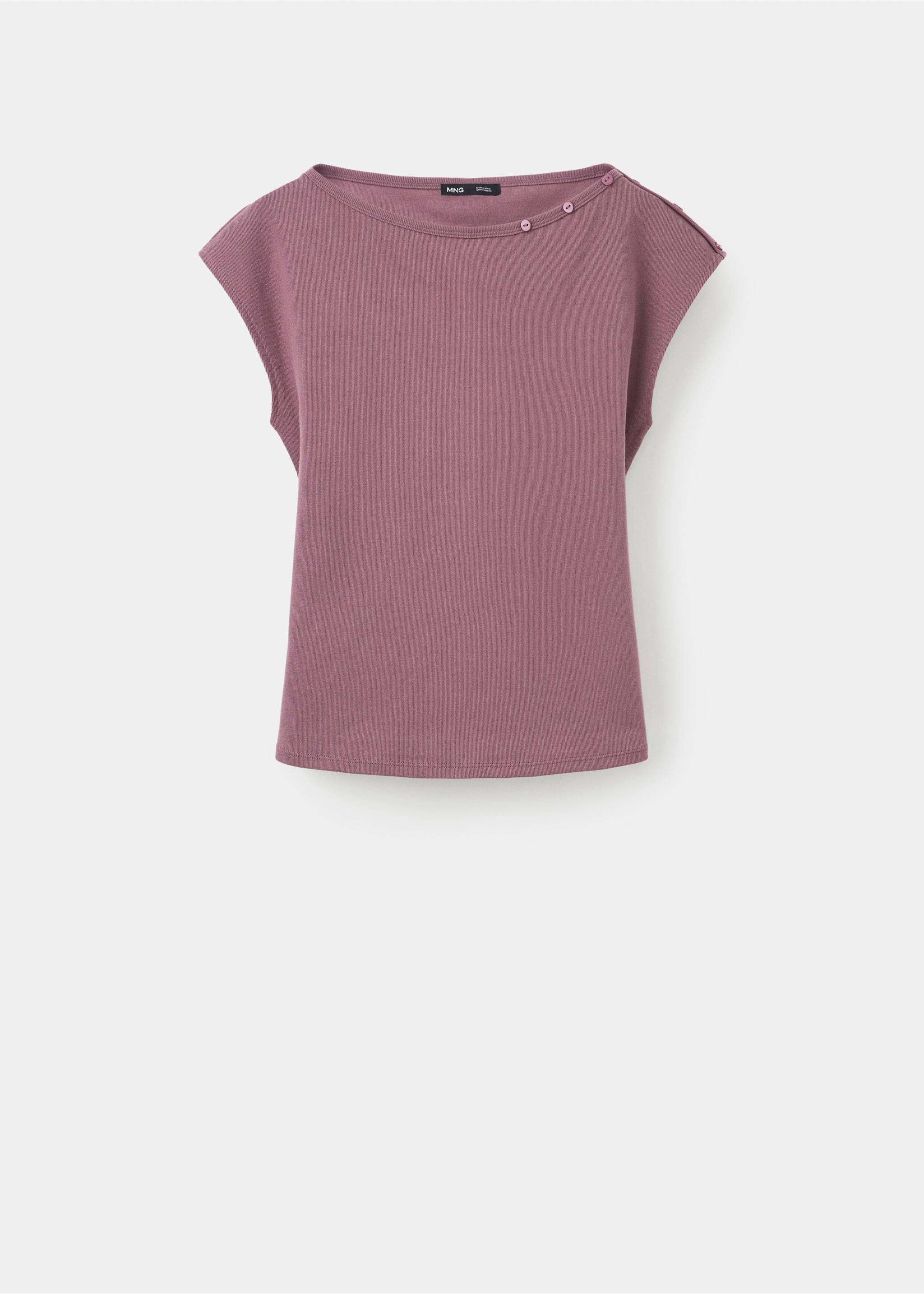 Boat neck top with decorative buttons - Article without model, Light/Pastel Purple. Ref: 37074072-00.