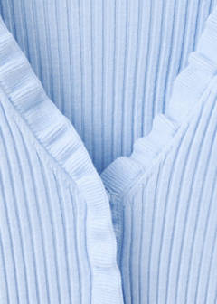 Ribbed ruffle cardigan — Sky Blue 5