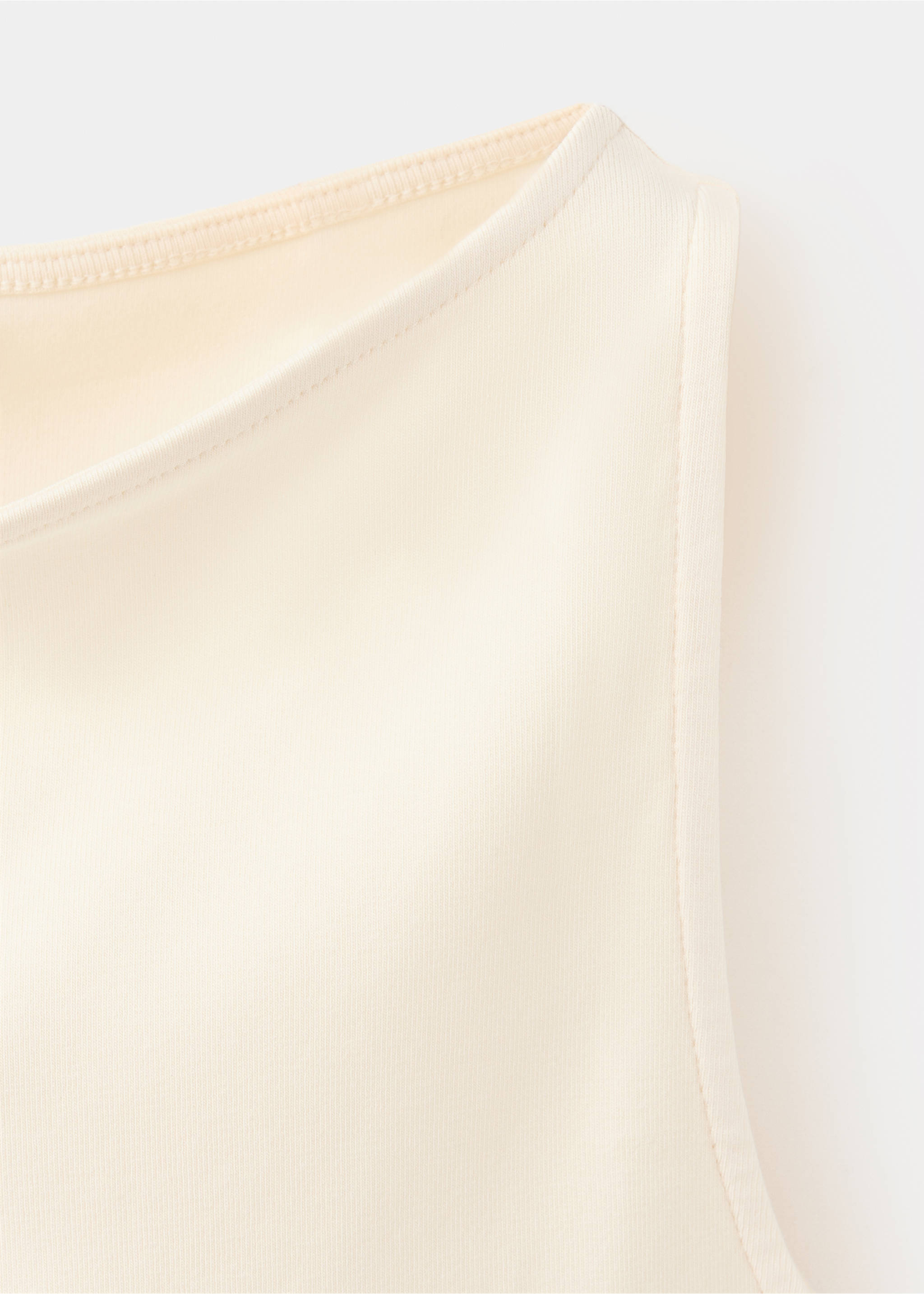 Boat-neck top - Details of the article 8, Ecru. Ref: 37074074-00.