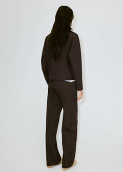 Fine-knit straight-fit trousers — Brown 3