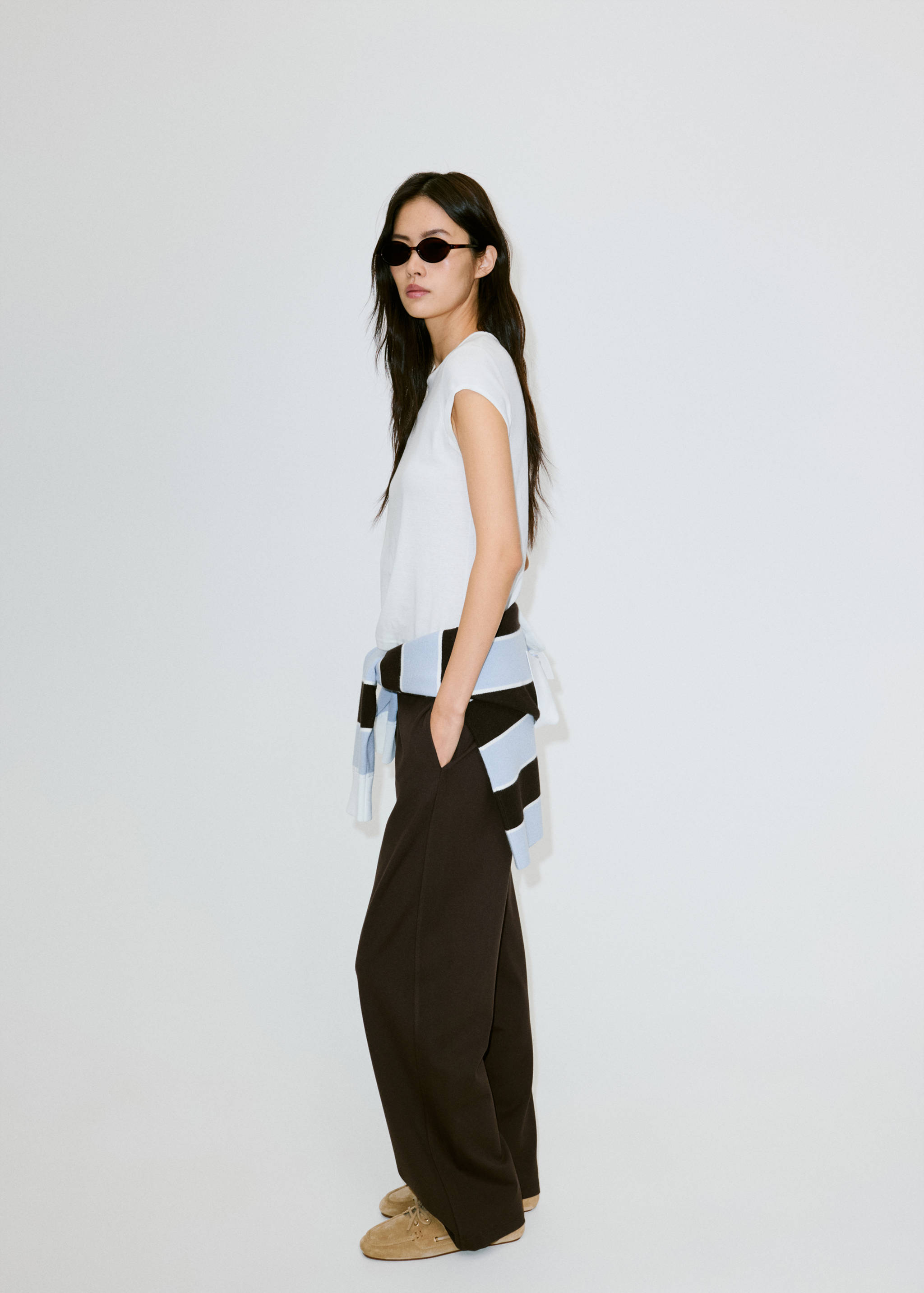 Fine-knit straight-fit trousers - Details of the article 3
