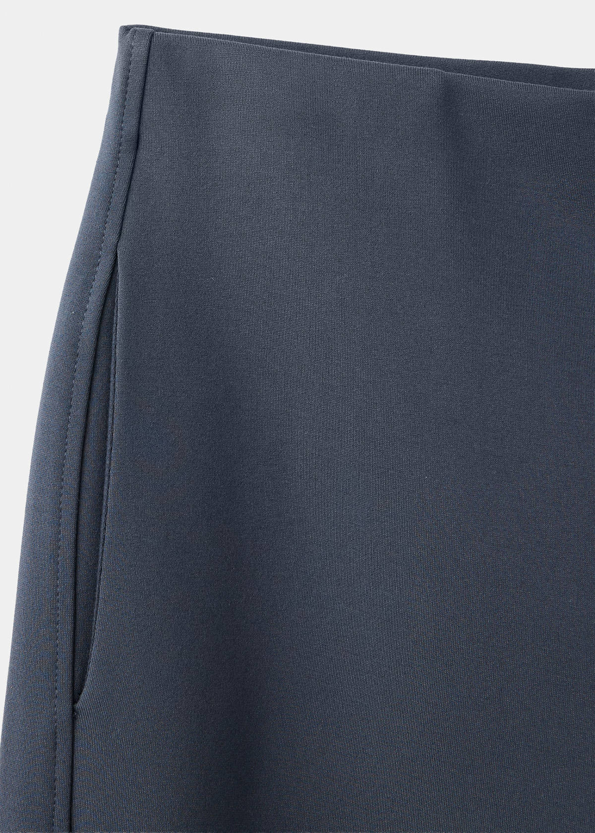 Fine-knit straight-fit trousers — Blue