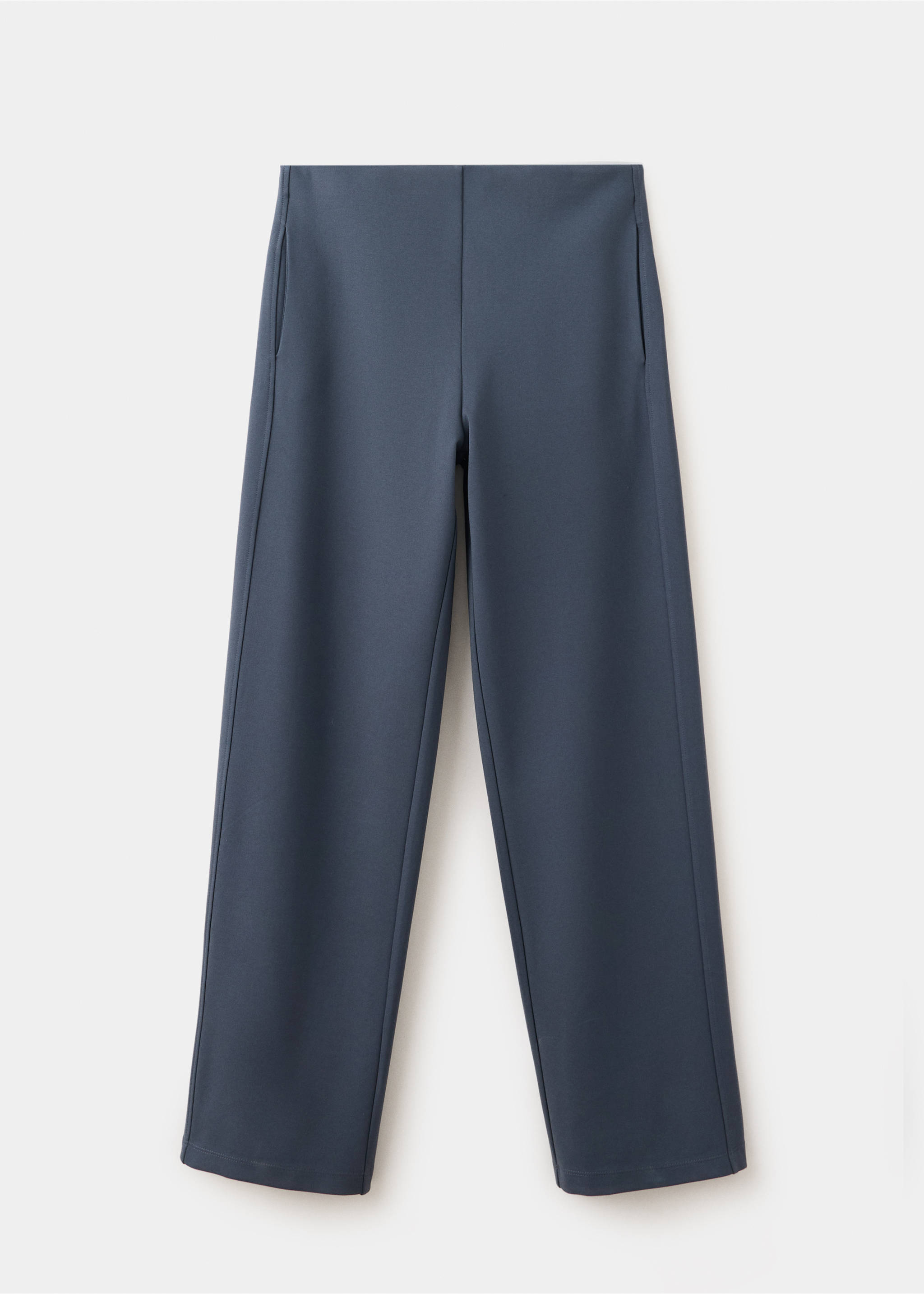 Fine-knit straight-fit trousers - Article without model, Blue. Ref: 37074075-00.