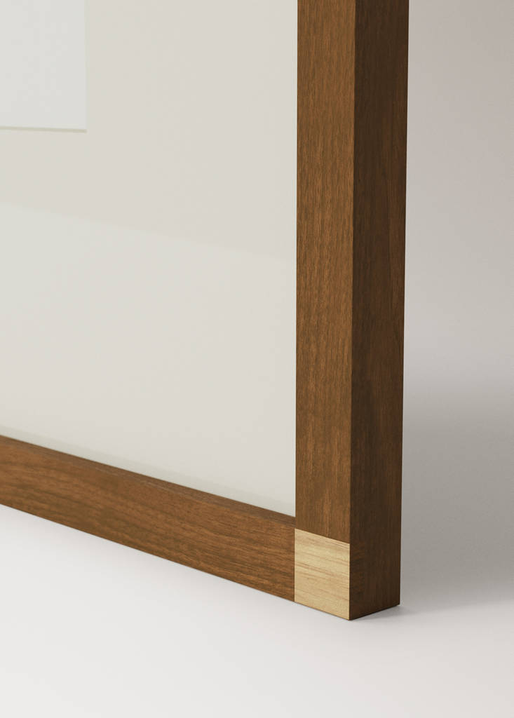 Large wooden photo frame with contrasting design — Brown
