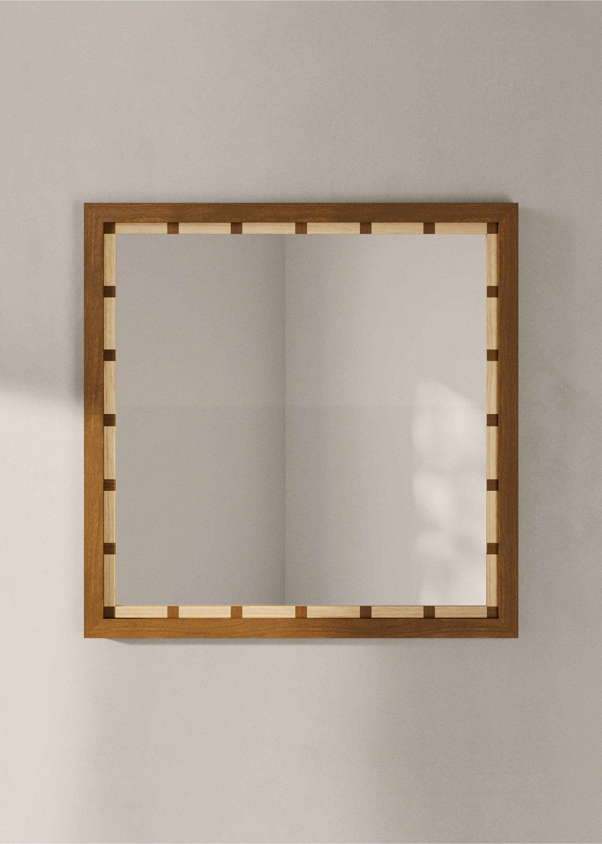 Large rectangular wooden wall mirror - General plane, Brown. Ref: 37074077-00.