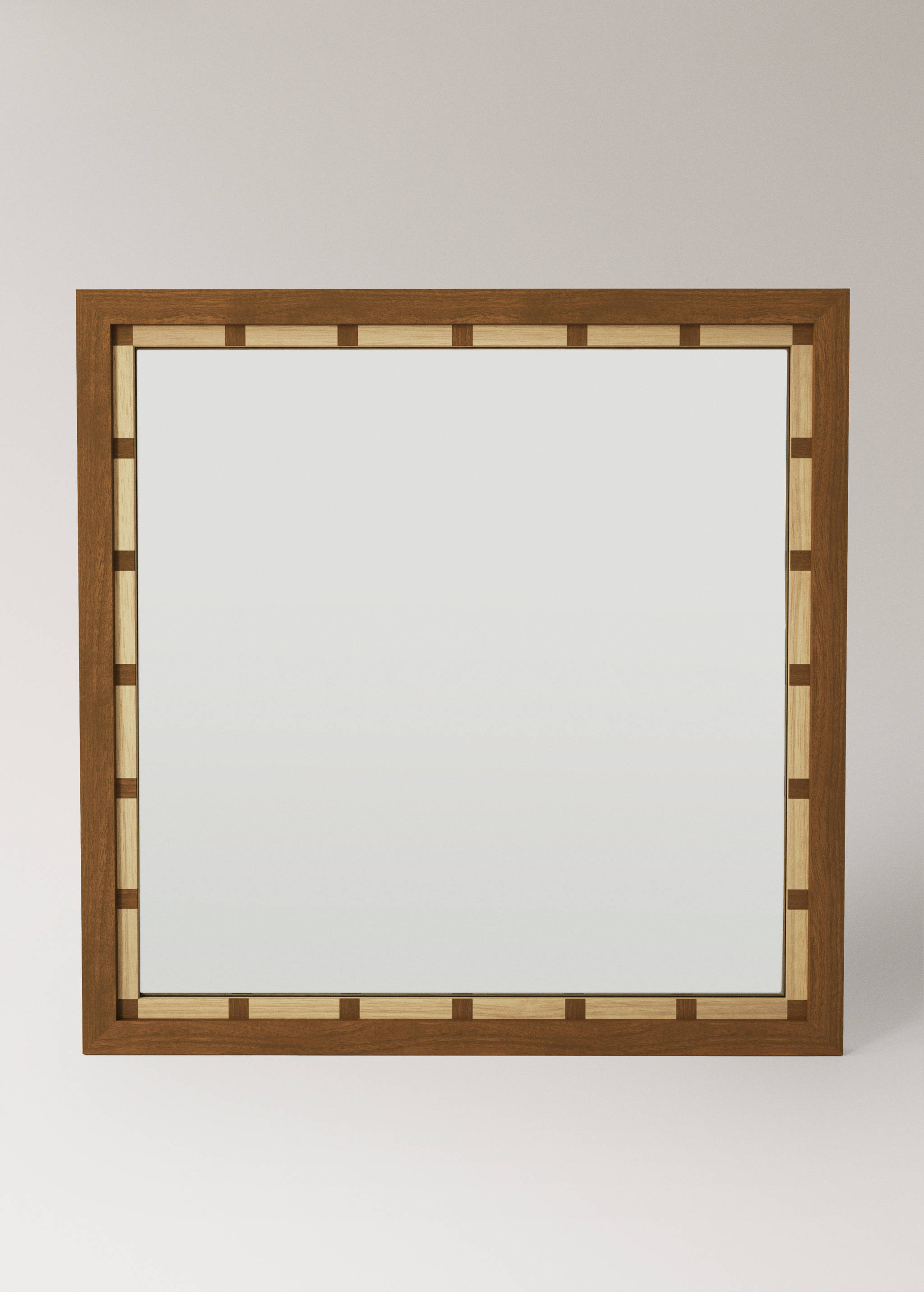 Large rectangular wooden wall mirror - Article without model