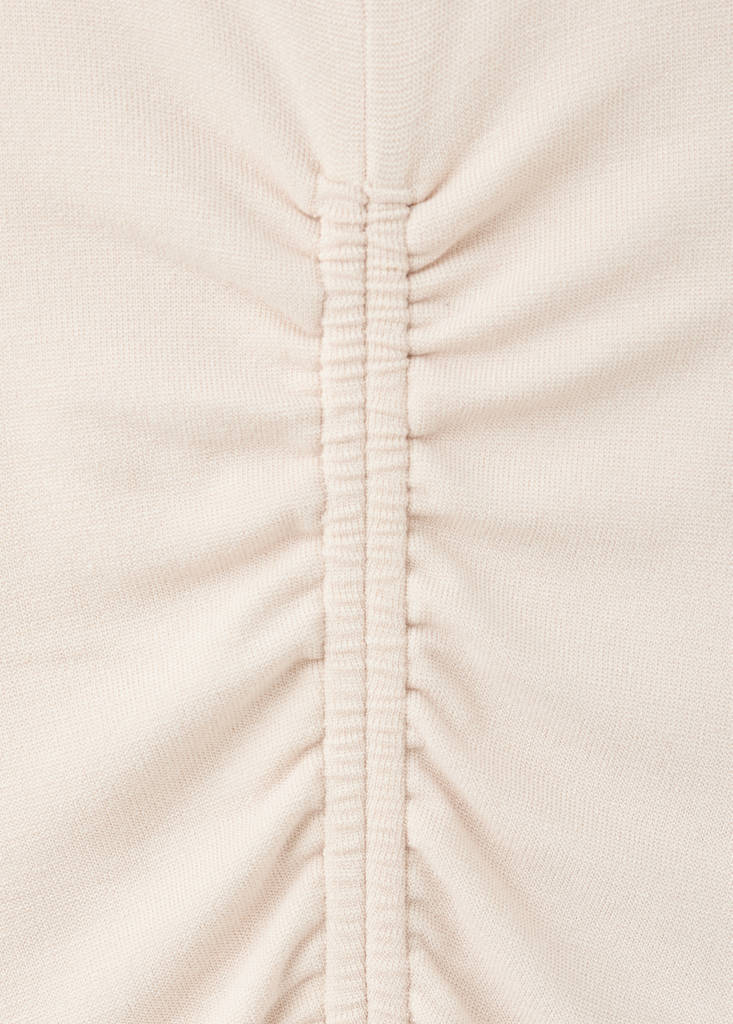Fine-knit ruched dress — Sand