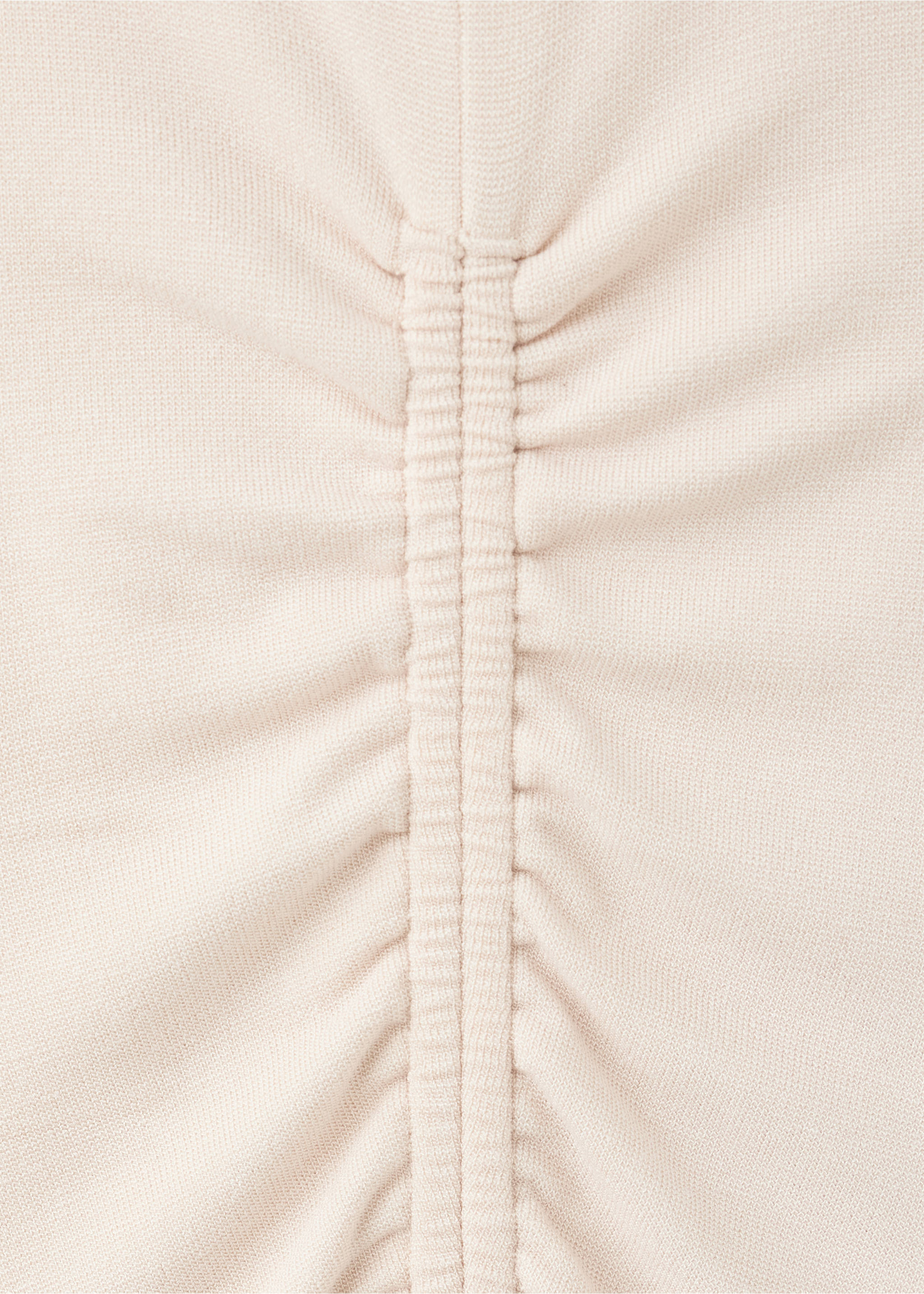 Fluid knit dress with gathered detail - Details of the article 8, Sand. Ref: 37074078-00.