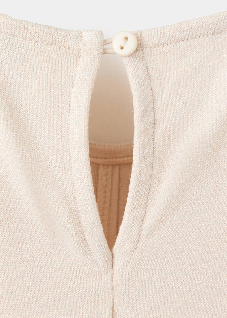 Fine-knit ruched dress — Sand