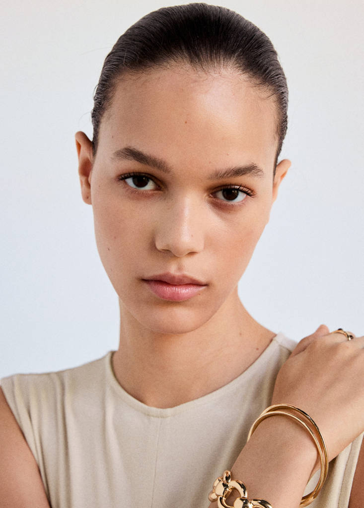 Fine-knit ruched dress — Sand