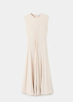 Fine-knit ruched dress — Sand 4
