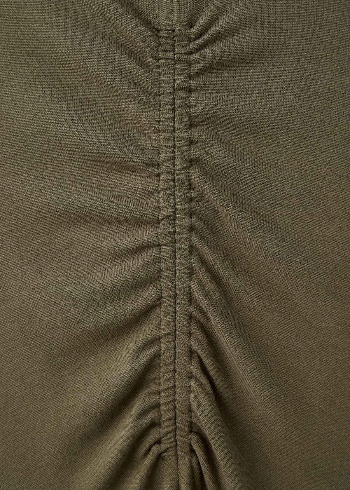 Fine-knit ruched dress — Khaki